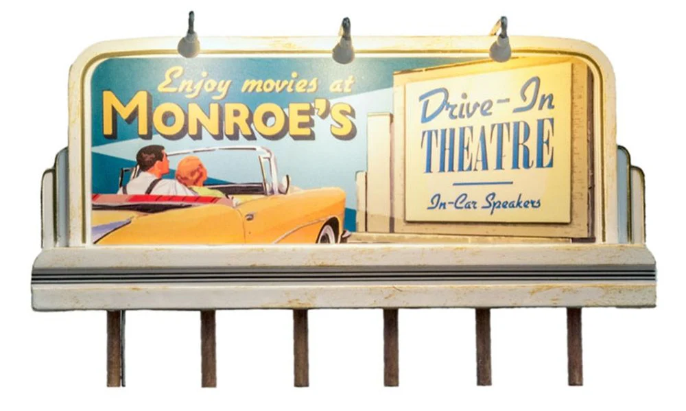 WJP5794 HO Monroe's Drive-In with LED Lights - Image 3