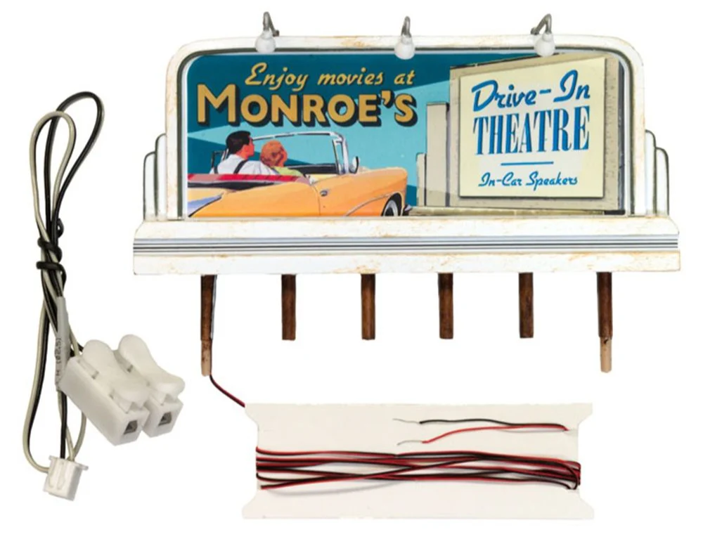 WJP5794 HO Monroe's Drive-In with LED Lights - Image 4