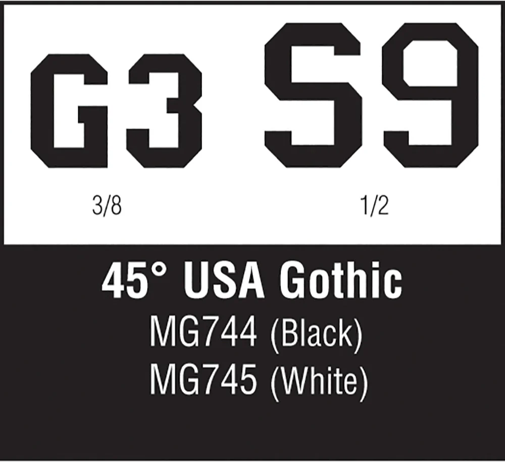 45° USA Gothic Black 3/8,1/2 - Image 2