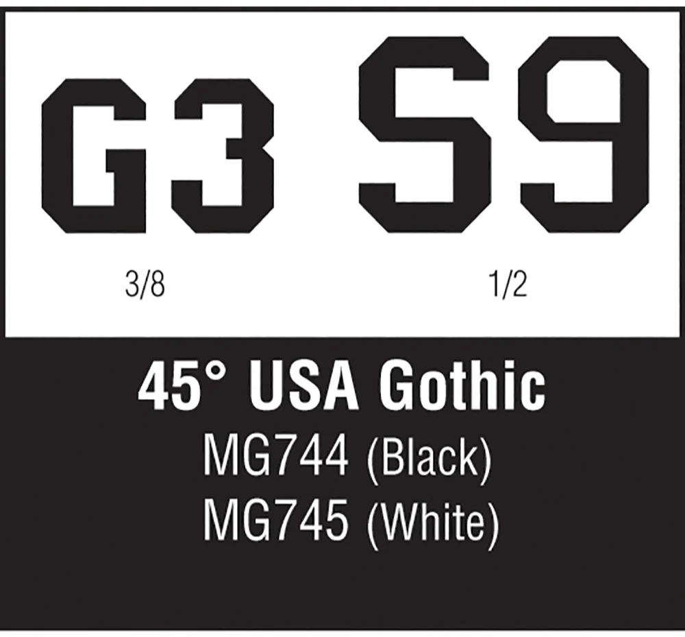 45° USA Gothic White 3/8,1/2 - Image 2
