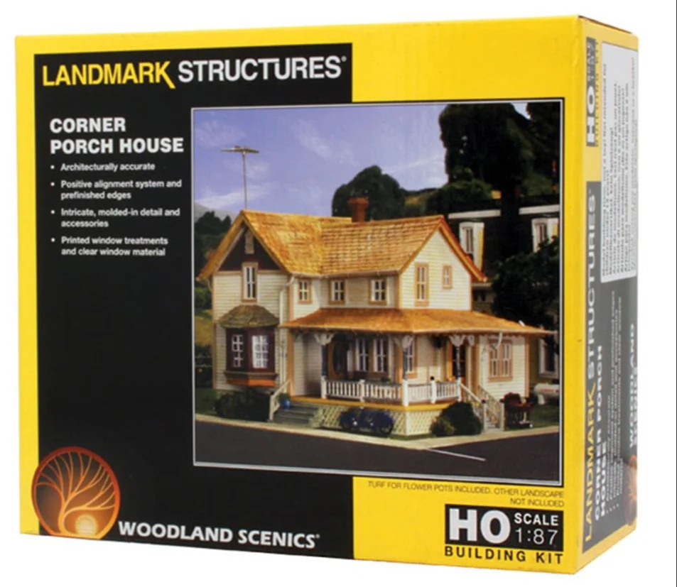 HO Corner Porch House Model Kit - Image 6