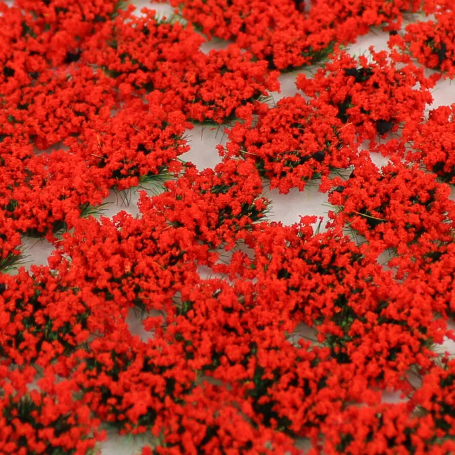 6mm Poppy Self-Adhesive Static Grass Tufts x 100 - Image 3